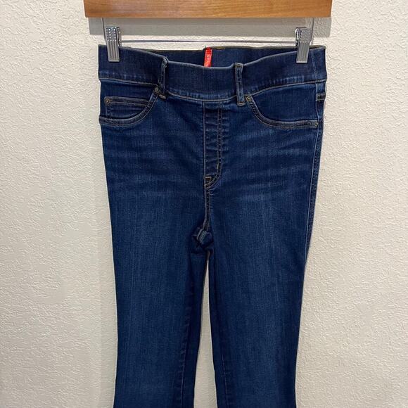 Spanx Flare Jeans Dark Wash High Rise Women's Small Tall Slimming - Picture 4 of 8